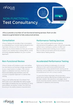 Non-Functional Test Consultancy Service Overview Datasheet