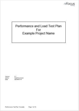 Performance Test Plan Template