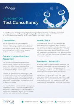 Test Automation Consultancy Service Overview Datasheet